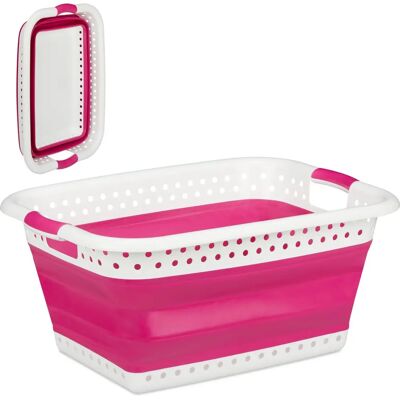 Relaxdays 10025601_52 Wäschekorb - 37 L Pink Kunststoff Relaxdays 10025601_52 Wäschekorb - 37 L Pink Kunststoff