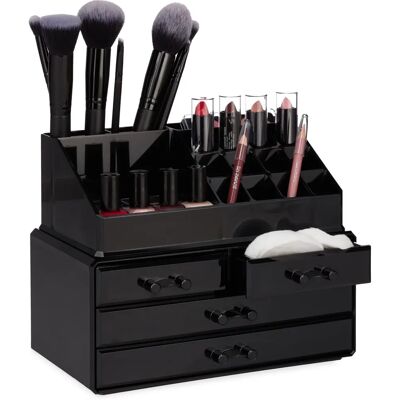 Organisateur de maquillage Relaxdays - Gain de place, Acrylique, 4 tiroirs Organisateur de maquillage Relaxdays - Gain de place, Acrylique, 4 tiroirs
