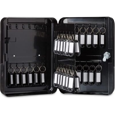 Relaxdays Black Metal Key Cabinet with 48 Hooks - Key Storage Relaxdays Black Metal Key Cabinet with 48 Hooks - Key Storage