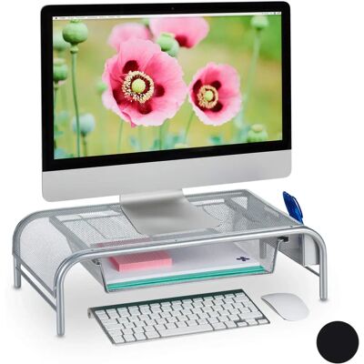 Soporte de monitor Relaxdays - Ajustable, Plata, Hasta 29 pulgadas Soporte de monitor Relaxdays - Ajustable, Plata, Hasta 29 pulgadas