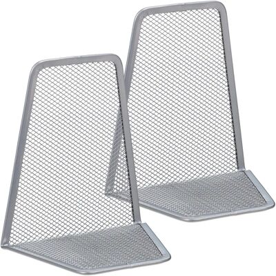 Relaxdays Buchstütze - 2er-Set in Silber Relaxdays Buchstütze - 2er-Set in Silber