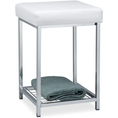 Relaxdays Vit Kvadratigt Puffer med Hylla Relaxdays Vit Kvadratigt Puffer med Hylla