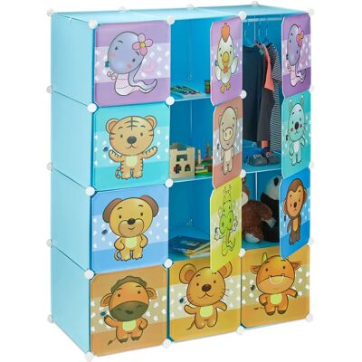 Relaxdays Kinderrek voor Kinderen - Dieren Decor, Blauw Relaxdays Kinderrek voor Kinderen - Dieren Decor, Blauw