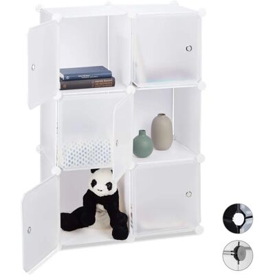 Relaxdays Scaffale Modulabile Bianco con 6 Ante Relaxdays Scaffale Modulabile Bianco con 6 Ante