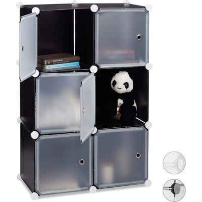 Relaxdays Modularregal mit 6 Fächern - Schwarz - Regalsystem Relaxdays Modularregal mit 6 Fächern - Schwarz - Regalsystem