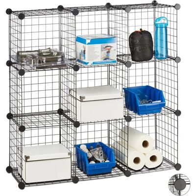 Estante Modular Relaxdays - 9 Compartimentos, Preto Estante Modular Relaxdays - 9 Compartimentos, Preto