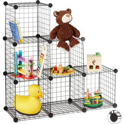 Relaxdays Black Modular Shelving Unit with 6 Compartments Relaxdays Black Modular Shelving Unit with 6 Compartments