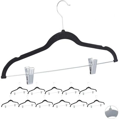 Relaxdays Velvet Clothes Hangers - 12 Pack, Non-slip, 43cm Relaxdays Velvet Clothes Hangers - 12 Pack, Non-slip, 43cm