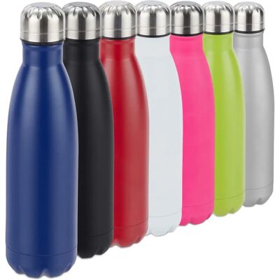 Relaxdays Stainless Steel Vacuum Water Bottle - 500ml - Blue - Thermal, Leak-Proof Relaxdays Stainless Steel Vacuum Water Bottle - 500ml - Blue - Thermal, Leak-Proof
