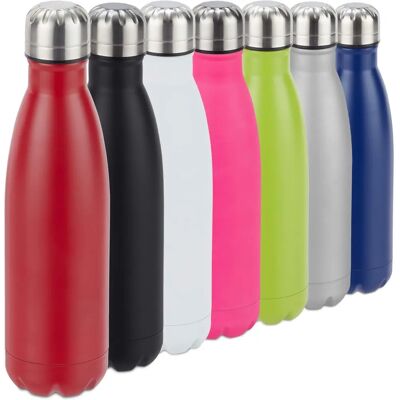 Relaxdays Edelstahl-Vakuumflasche - 500ml - Rot - Isolierte Flasche Relaxdays Edelstahl-Vakuumflasche - 500ml - Rot - Isolierte Flasche