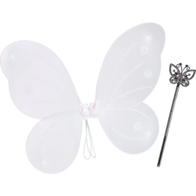 RELAXDAYS - Fekostym - White and silver - Butterfly pattern - Kostüm RELAXDAYS - Fekostym - White and silver - Butterfly pattern - Kostüm