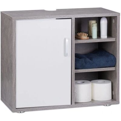 Relaxdays Armario de Baño Compacto Gris - Almacenamiento para Baño Relaxdays Armario de Baño Compacto Gris - Almacenamiento para Baño