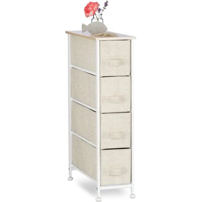 Relaxdays Storage Cabinet with 4 Beige Fabric Drawers - Storage Cabinet Relaxdays Storage Cabinet with 4 Beige Fabric Drawers - Storage Cabinet