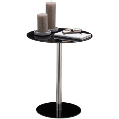 Relaxdays Weiß Rundglas Stahl Couchtisch - Beistelltisch Relaxdays Weiß Rundglas Stahl Couchtisch - Beistelltisch