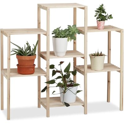 Estante de plantas Relaxdays em madeira - Natural - 86x95x29cm - Suporte para plantas Estante de plantas Relaxdays em madeira - Natural - 86x95x29cm - Suporte para plantas