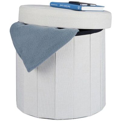 Relaxdays Repose-pieds - Banc de Rangement Pliable en Lin Relaxdays Repose-pieds - Banc de Rangement Pliable en Lin