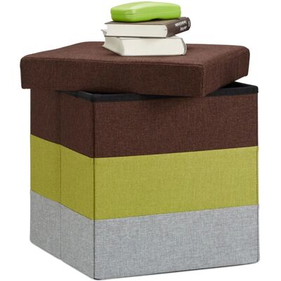 Relaxdays Hopfällbar randig puf 38L - Puf/ottoman Relaxdays Hopfällbar randig puf 38L - Puf/ottoman