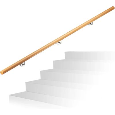 Relaxdays Rustik Treppenhandlauf aus Buche - 200 cm Relaxdays Rustik Treppenhandlauf aus Buche - 200 cm
