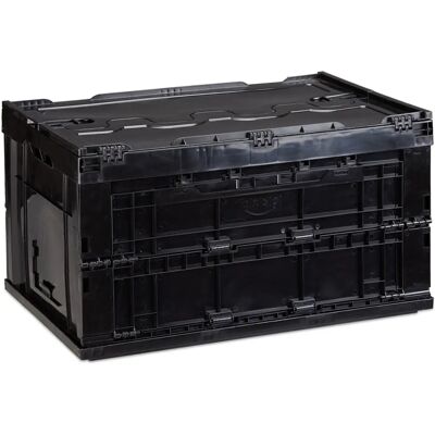 Förvaringslåda 60L Svart - Rektangulär, Vikbar & Hållbar Förvaringslåda 60L Svart - Rektangulär, Vikbar & Hållbar