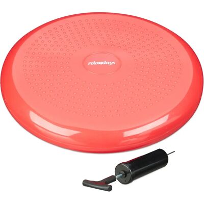Poduszka równowagi Relaxdays - 33 cm, Czerwona, z pompą i igłą Poduszka równowagi Relaxdays - 33 cm, Czerwona, z pompą i igłą