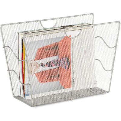 Relaxdays Silber Metall Mesh Magazinhalter - Zeitschriftenständer Relaxdays Silber Metall Mesh Magazinhalter - Zeitschriftenständer