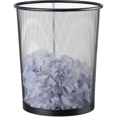Relaxdays Cesto de malla metálica 20L Negro - Papelera oficina y hogar Relaxdays Cesto de malla metálica 20L Negro - Papelera oficina y hogar