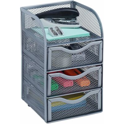 Organizer biurkowy Relaxdays Srebrny z 3 Szufladami Organizer biurkowy Relaxdays Srebrny z 3 Szufladami