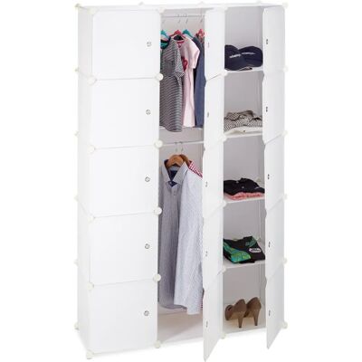 Relaxdays Modular Closet System - 11 Compartments, White Relaxdays Modular Closet System - 11 Compartments, White