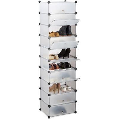 Relaxdays Schuhregal Schrank - 10 Ablagen, Transparent, Platzsparend Relaxdays Schuhregal Schrank - 10 Ablagen, Transparent, Platzsparend
