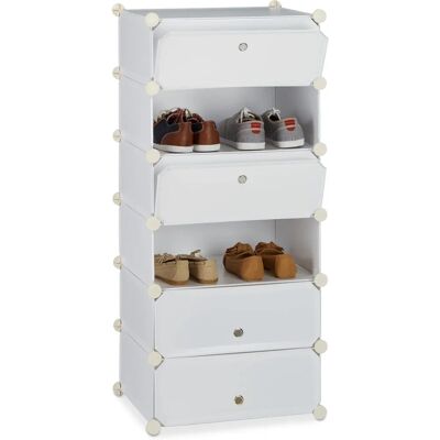 RELAXDAYS Model 1002196249 White Shoe Storage Cabinet - 6 Shelves RELAXDAYS Model 1002196249 White Shoe Storage Cabinet - 6 Shelves