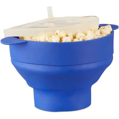 Relaxdays Silikon Mikrowellen Popcornmaschine - Blau - Popcorn Maker Relaxdays Silikon Mikrowellen Popcornmaschine - Blau - Popcorn Maker