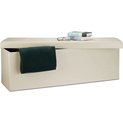 Relaxdays Faltbare Aufbewahrungsbank - Creme - Sitz & Stauraum Relaxdays Faltbare Aufbewahrungsbank - Creme - Sitz & Stauraum