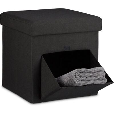 Relaxdays linnetupp - Fällbar, 38x38x38 cm - Svart Relaxdays linnetupp - Fällbar, 38x38x38 cm - Svart