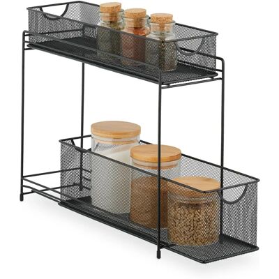 Relaxdays Küchenorganizer - Metall Ausziehregale - Schwarz Relaxdays Küchenorganizer - Metall Ausziehregale - Schwarz