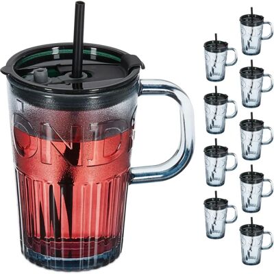 Set de 10 Verres Relaxdays - Pour boissons chaudes et froides - Publicité Set de 10 Verres Relaxdays - Pour boissons chaudes et froides - Publicité