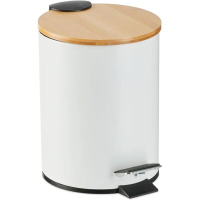 Relaxdays Bathroom Pedal Bin - 3L - Iron & Bamboo Relaxdays Bathroom Pedal Bin - 3L - Iron & Bamboo