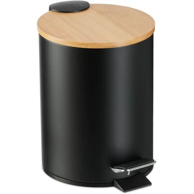 Relaxdays Bathroom Trash Bin 3L - Soft Close, Bamboo Lid Relaxdays Bathroom Trash Bin 3L - Soft Close, Bamboo Lid