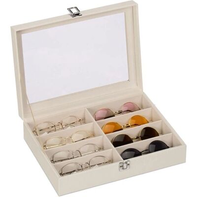 Relaxdays Weiße Lederoptik Brillenbox - Brillenbox Relaxdays Weiße Lederoptik Brillenbox - Brillenbox
