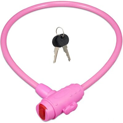 RELAXDAYS Fietsslot - 70cm, Roze, Kindveiligheid RELAXDAYS Fietsslot - 70cm, Roze, Kindveiligheid