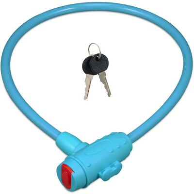 RELAXDAYS Zamek na rower - 70cm, Niebieski, Dla dzieci, Stalowy kabel RELAXDAYS Zamek na rower - 70cm, Niebieski, Dla dzieci, Stalowy kabel