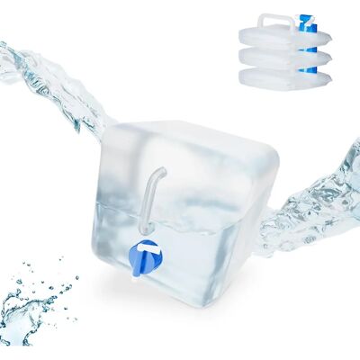 Relaxdays Bidones Plegables con Grifo - 4 uds, 5L, Transparente y Azul Relaxdays Bidones Plegables con Grifo - 4 uds, 5L, Transparente y Azul