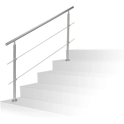 Relaxdays Set Ringhiera Scala in Acciaio Inox - 1,5m - Pali, Traverse Relaxdays Set Ringhiera Scala in Acciaio Inox - 1,5m - Pali, Traverse