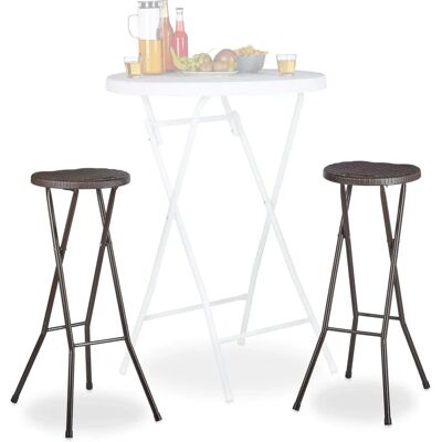 Relaxdays Składane Stołki Barowe - 2 szt, 80cm, Wodoodporne Tworzywo Relaxdays Składane Stołki Barowe - 2 szt, 80cm, Wodoodporne Tworzywo