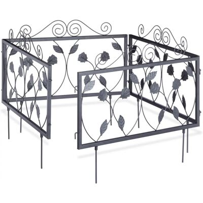 Relaxdays Valla Jardín Metálica Estilo Vintage 4 Paneles 34.5x56.5cm Negro Relaxdays Valla Jardín Metálica Estilo Vintage 4 Paneles 34.5x56.5cm Negro