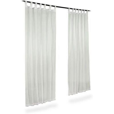 RELAXDAYS Juego de Cortinas Semitransparentes en Crema 2 RELAXDAYS Juego de Cortinas Semitransparentes en Crema 2