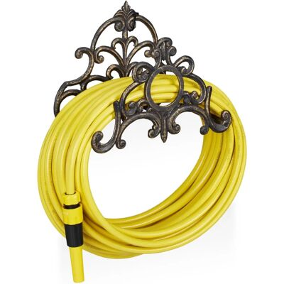 Relaxdays Garden Hose Holder - Vintage Cast Iron Wall Mount - Up to 20m Relaxdays Garden Hose Holder - Vintage Cast Iron Wall Mount - Up to 20m