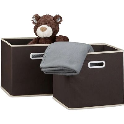 RELAXDAYS - Faltbare Aufbewahrungsboxen Set - 30x30cm - Braun RELAXDAYS - Faltbare Aufbewahrungsboxen Set - 30x30cm - Braun