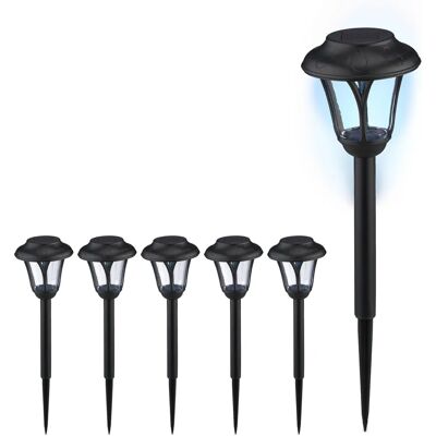 RELAXDAYS Schwarze Solar-Gartenleuchten, 6er-Set RELAXDAYS Schwarze Solar-Gartenleuchten, 6er-Set