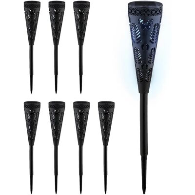 Relaxdays Tuin Zonne-energie Lampen - Set van 8 LED Fakkels met Licht Effecten Relaxdays Tuin Zonne-energie Lampen - Set van 8 LED Fakkels met Licht Effecten