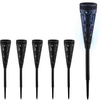 Relaxdays Solar-Gartendekoration, 6 LED-Fackeln Relaxdays Solar-Gartendekoration, 6 LED-Fackeln